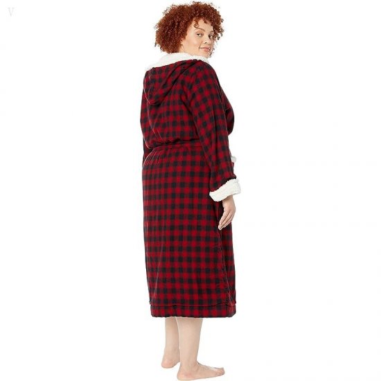 L.L.Bean Plus Size Scotch Plaid Flannel Sherpa Lined Long Robe Rob Roy ID-EA224gHA