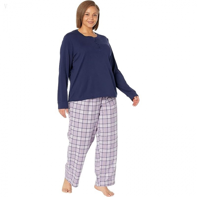 L.L.Bean Plus Size Cozy Pajama Set Vintage Lavender ID-FcejjnTv - Click Image to Close