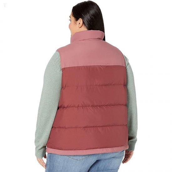 L.L.Bean Plus Size Mountain Classic Down Vest Color-Block Burgundy/Light Rosewood ID-Uf9hjhmP