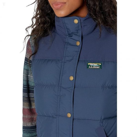 L.L.Bean Petite Mountain Classic Down Vest Nautical Navy ID-hsLyB2Z5