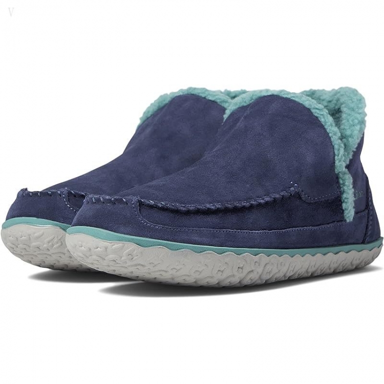 L.L.Bean Mountain Slipper Boot Moc Classic Navy/Sea Pine ID-iNurx4S5 - Click Image to Close