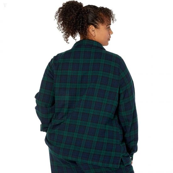 L.L.Bean Plus Size Scotch Plaid Flannel Pajamas Plaid Black Watch ID-RAbKkgYd