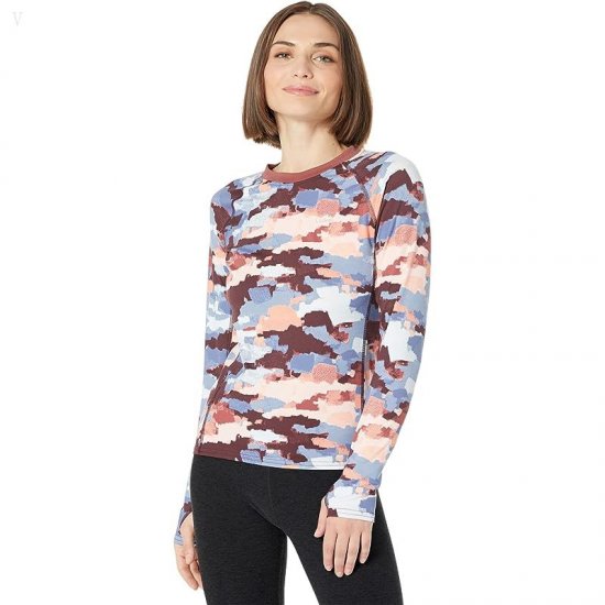 L.L.Bean Petite Midweight Baselayer Crew Long Sleeve Print Rosewood Camo ID-GLzWsQbe