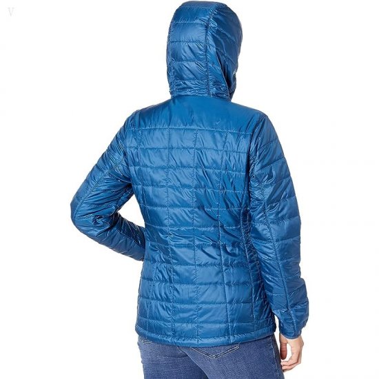 L.L.Bean Petite Primaloft Packaway Hooded Jacket Dark Marine Blue ID-28296dh6