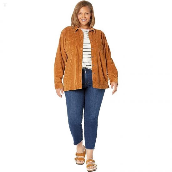 L.L.Bean Plus Size Comfort Corduroy Relaxed Shirt Long Sleeve Saddle ID-ANtQUPNh