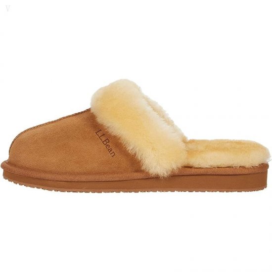 L.L.Bean Wicked Good Shearling-Lined Slides Brown ID-sRIVURVu