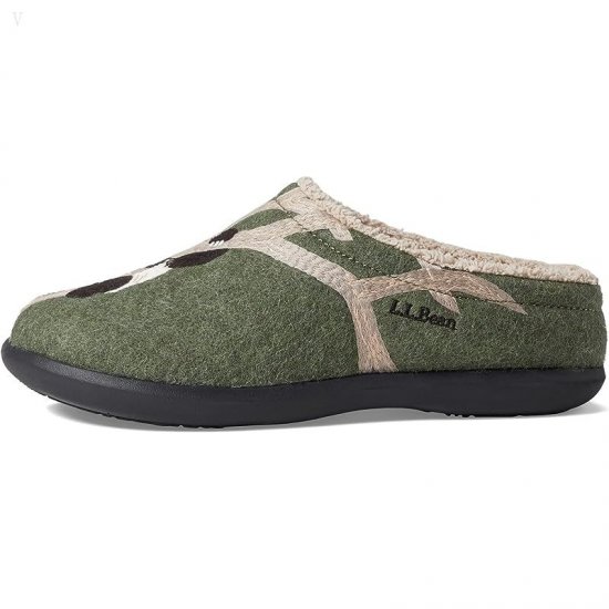 L.L.Bean Daybreak Scuffs Motif Green/Baby Panda ID-s3EItsVF