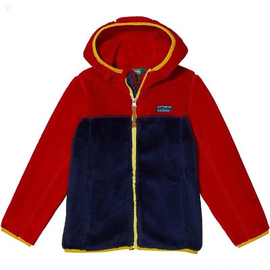 L.L.Bean Hi-Pile Fleece Color-Block (Little Kids) Dark Red/Bright Navy ID-dsCwE7qr