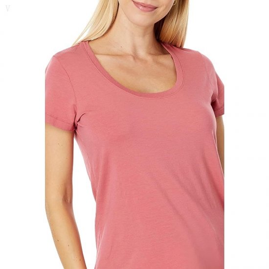 L.L.Bean Soft Stretch Supima Tee Scoop Neck Short Sleeve Vintage Rose ID-x5c6ClCq