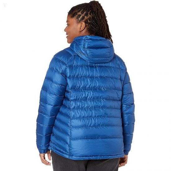 L.L.Bean Plus Size Ultralight 850 Down Hooded Jacket Ocean Blue ID-5w1lyqX9