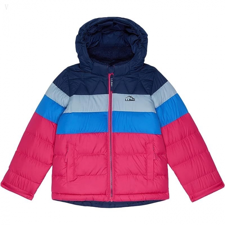 L.L.Bean Bean's Down Jackets Color-Block (Little Kids) Pink Berry ID-d3DTYFeo - Click Image to Close