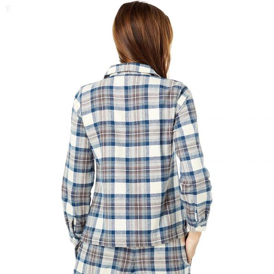 L.L.Bean Petite Scotch Plaid Flannel Pajamas Plaid Indigo Tartan ID-vOtPmra2