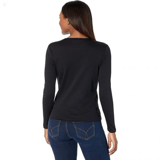 L.L.Bean Pima Crew Neck Long Sleeve Black ID-T5SabiNA