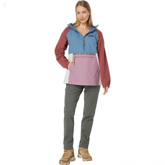 L.L.Bean Mountain Classic Anorak Multicolor Bayside Blue/Iris Mauve ID-91E7n9Cr