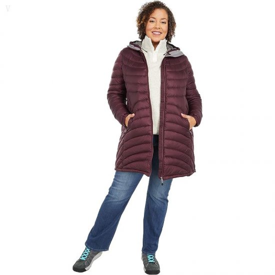 L.L.Bean Plus Size Ultralight 850 Down Hooded Coat Dark Plum ID-Upj3MA1Q