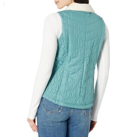 L.L.Bean Petite Fleece Lined Primaloft Vest Mineral Blue ID-aSdZANN6