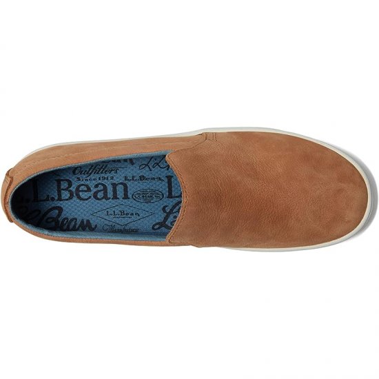 L.L.Bean Eco Bay Leather Slip-On Light Coffee/Slate Blue ID-e6IQJcrC