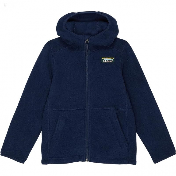 L.L.Bean Mountain Classic Fleece Hooded (Little Kids) Nautical Navy ID-OkYY2TNE - Click Image to Close