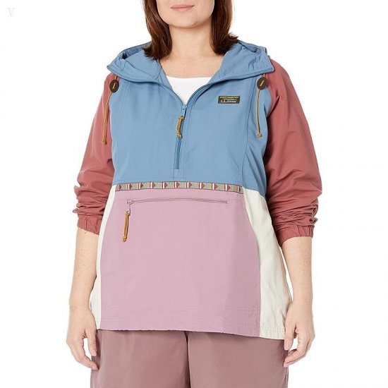 L.L.Bean Plus Size Mountain Classic Anorak Multicolor Bayside Blue/Iris Mauve ID-3CEuut8R