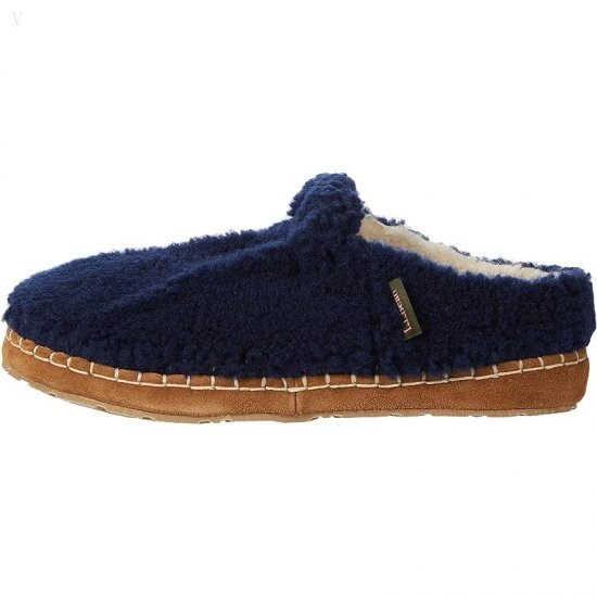 L.L.Bean Cozy Slipper Slide Pile Fleece Bright Navy/Dark Plum ID-n98EX6Go