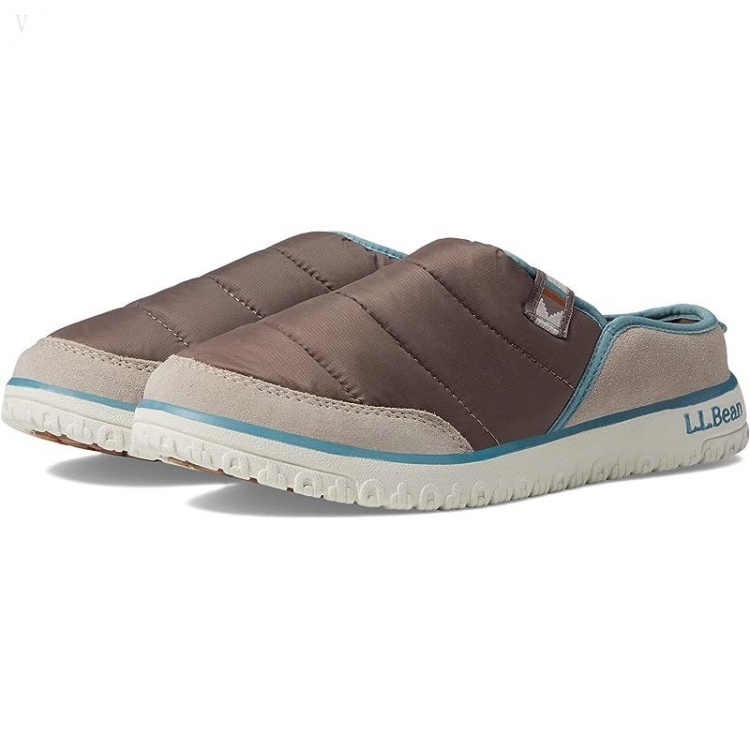 L.L.Bean Mountain Classic Quilted Slide Gray Birch/Taupe Brown ID-lQhXUMK5 - Click Image to Close