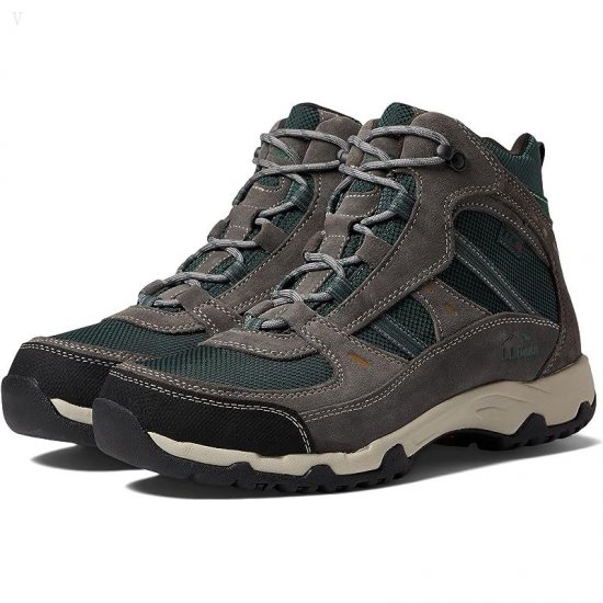 L.L.Bean Trail Model Hiker 4 Water Resistant Mid Asphalt/Black Forest Green ID-8lLBbfDn