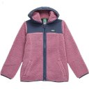 L.L.Bean Sherpa Fleece Hooded Jacket (Big Kids) Mauve Berry/Carbon Navy ID-fWJq62iV