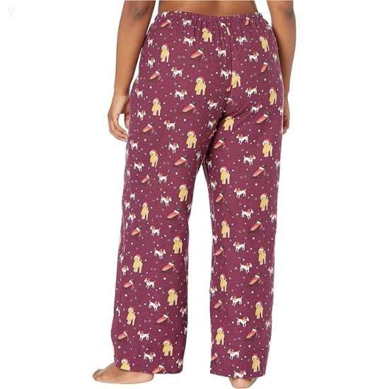 L.L.Bean Plus Size Cozy Pajama Set Print Bramble Berry Dog ID-RNsCgo5H