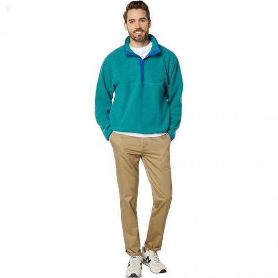 L.L.Bean Bean\'s Classic Snap Fleece Pullover Print Adults Rustic Green ID-XhyWg6tI