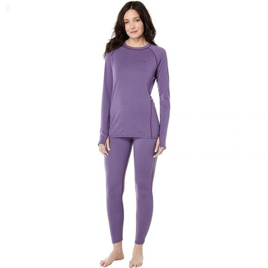 L.L.Bean Cresta Midweight 250 Crew Top Muted Purple ID-eAHxdzic