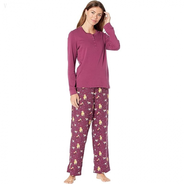 L.L.Bean Cozy Pajama Set Print Bramble Berry Dog ID-FlyBTaYq - Click Image to Close