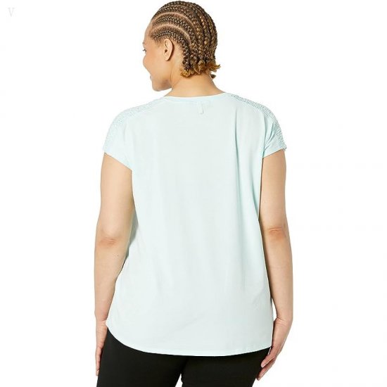 L.L.Bean Plus Size Beyond Soft Short Sleeve V-Neck Tee Nautical Aqua ID-6Eb8c52K