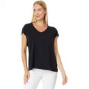 L.L.Bean Petite Beyond Soft Short Sleeve V-Neck Tee Midnight Black ID-3FuoqtNN