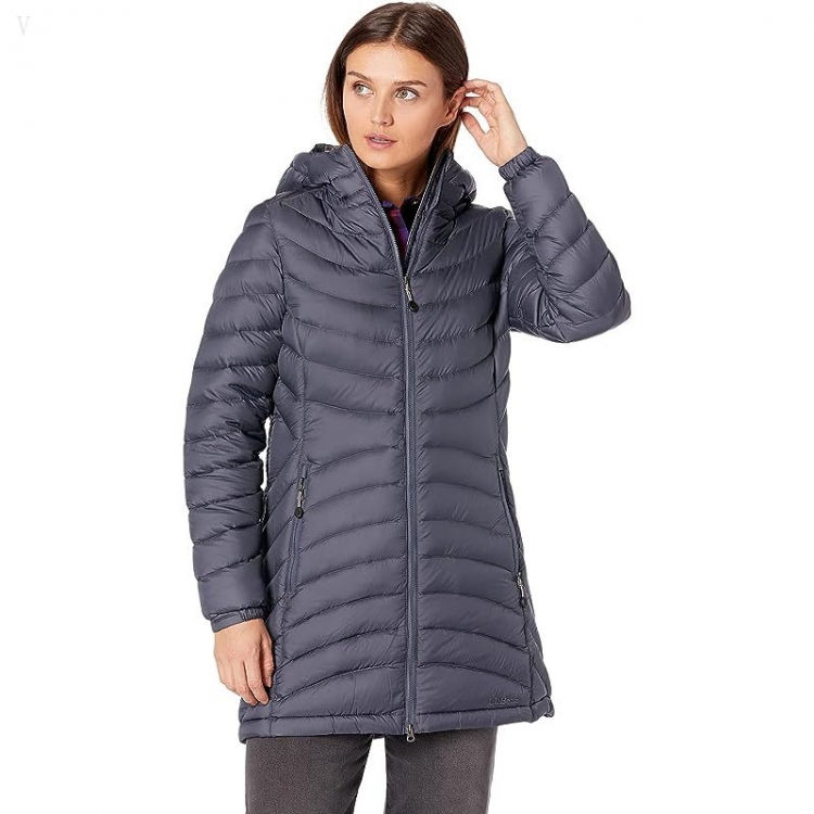 L.L.Bean Petite Ultralight 850 Down Hooded Coat Gunmetal Gray ID-hxoGiF2s - Click Image to Close