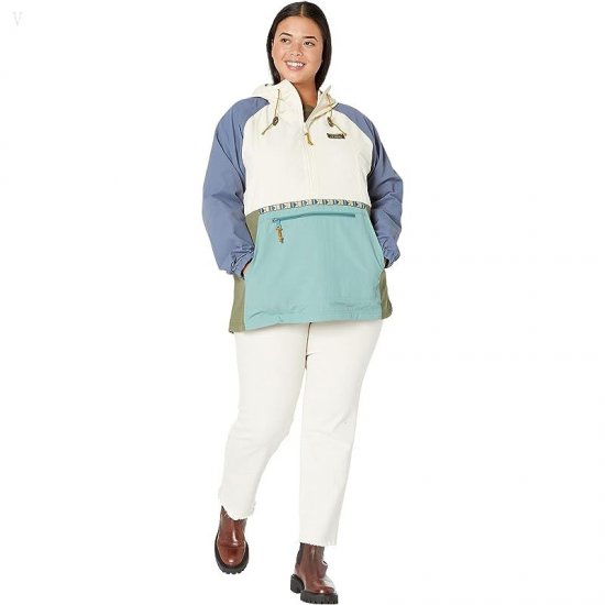 L.L.Bean Plus Size Mountain Classic Anorak Multicolor Natural/Mineral Blue ID-CV3DGAud