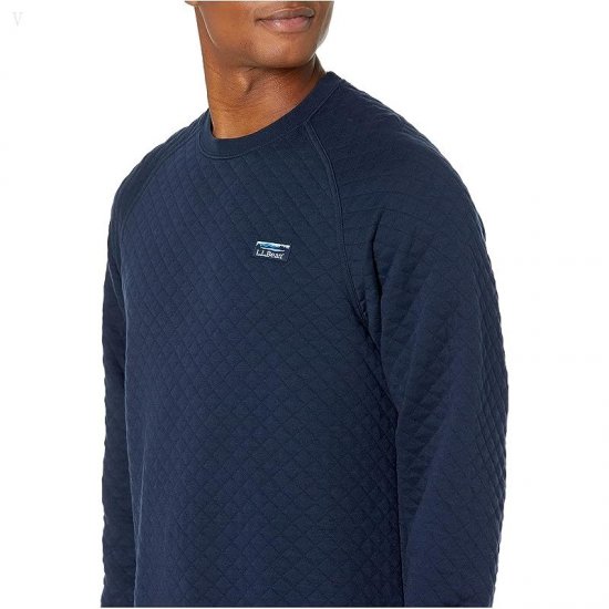 L.L.Bean Quilted Crew Neck Regular Classic Navy ID-Rw0c4Mrw