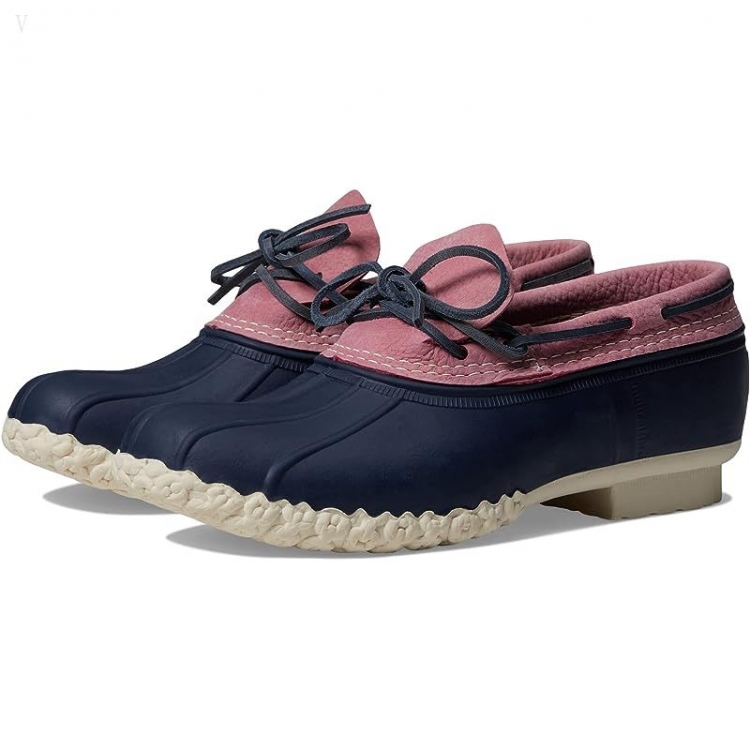 L.L.Bean Rubber Moc Field Rose/Bright Navy/Natural ID-D4YG6xtw - Click Image to Close