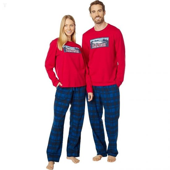 L.L.Bean Camp Pajama Set Nautical Red ID-Ss2r7z58