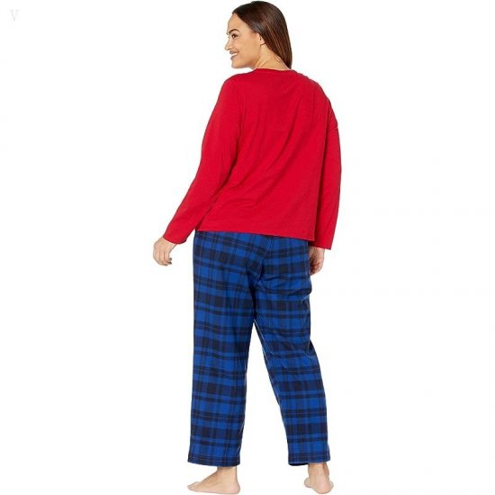 L.L.Bean Plus Size Camp Pajama Set Nautical Red ID-Y16nQKeN