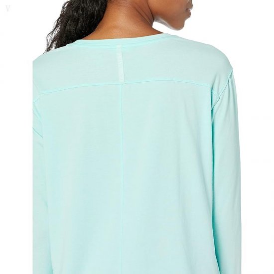 L.L.Bean Petite Beyond Soft Long Sleeve Tee Nautical Aqua ID-p4plYeHy