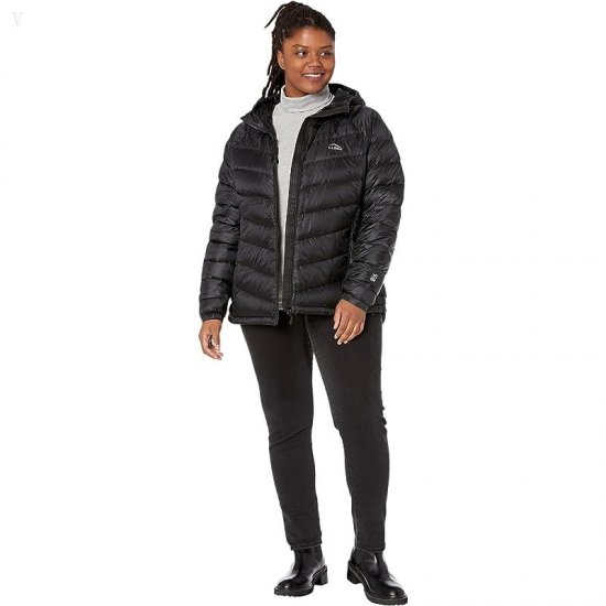 L.L.Bean Plus Size Ultralight 850 Down Hooded Jacket Black ID-DI1zg3On