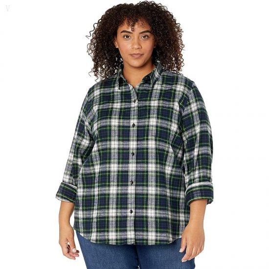 L.L.Bean Plus Size Scotch Plaid Shirt Black Watch ID-RJSXrvfc