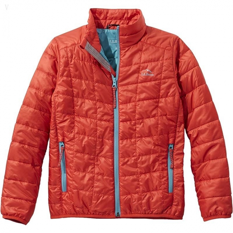 L.L.Bean PrimaLoft Packaway Jacket (Big Kids) Orange Red ID-0nnzT9ZA - Click Image to Close