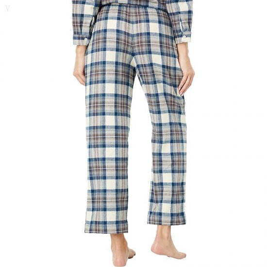 L.L.Bean Petite Scotch Plaid Flannel Pajamas Plaid Indigo Tartan ID-vOtPmra2