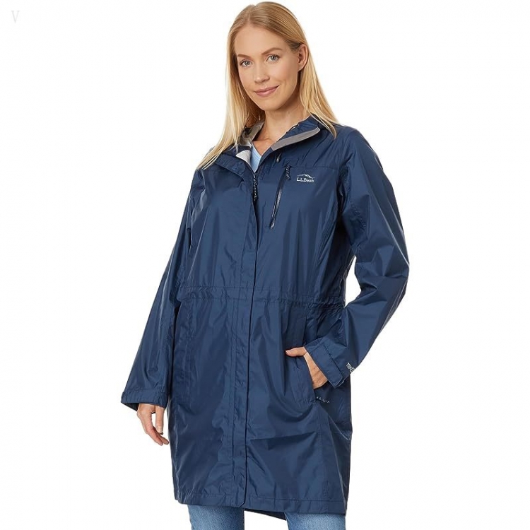 L.L.Bean Petite Trail Model Raincoat Nautical Navy ID-1S3dhUZG - Click Image to Close