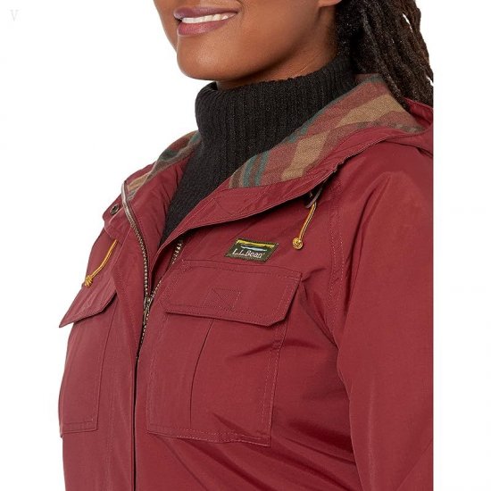 L.L.Bean Mountain Classic Water-Resistant Jacket Burgundy ID-bZSajce8