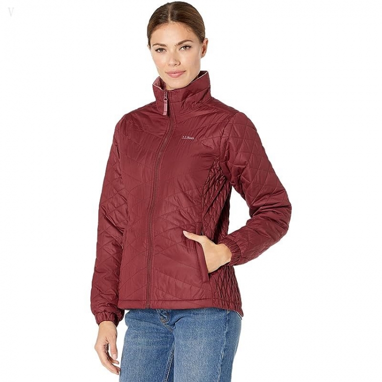 L.L.Bean Fleece-Lined Primaloft Jacket Burgundy ID-rYiTtEVw - Click Image to Close