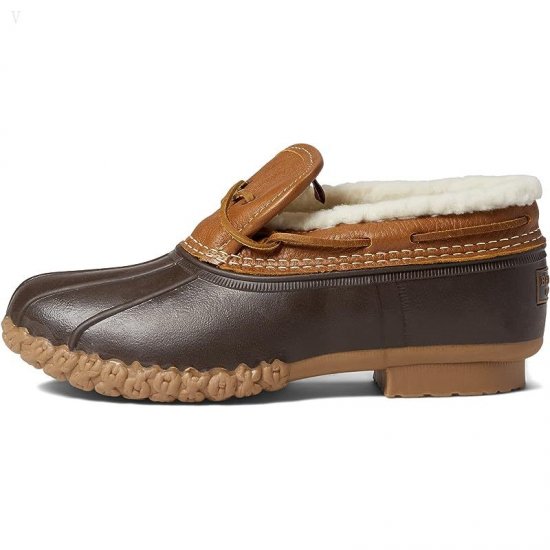 L.L.Bean Rubber Moc Sherpa Lined Primaloft Barley/Bean Boot Brown/Toasted Coconut ID-19lngn1J