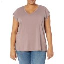 L.L.Bean Plus Size Beyond Soft Short Sleeve V-Neck Tee Smoky Mauve ID-tYr4D5Z0