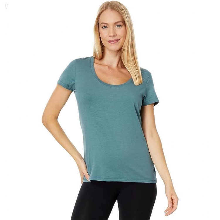 L.L.Bean Soft Stretch Supima Tee Scoop Neck Short Sleeve Soft Spruce ID-m4a71lha - Click Image to Close